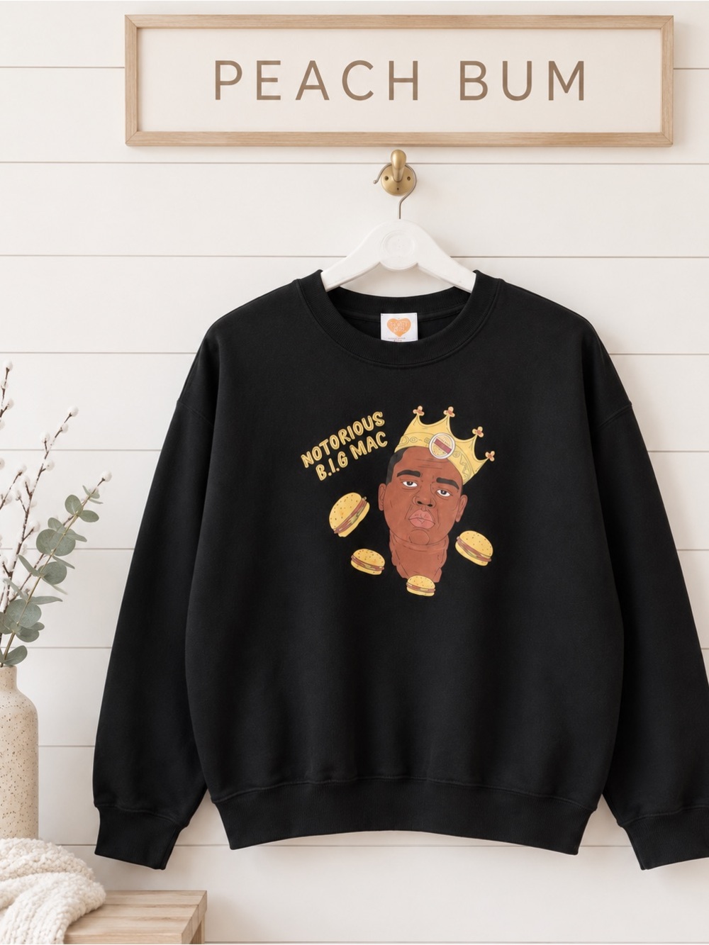 PEACH BUM “Notorious B.I.G MAC” Graphic Sweatshirt – Unisex L